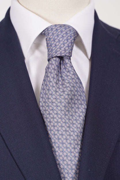 Krawatte Grey Light Blue Chain