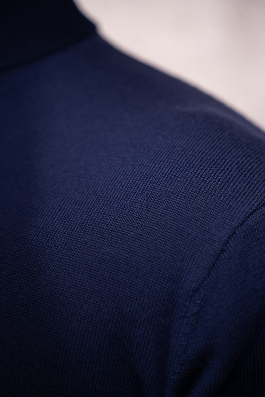 Rollkragen navy Merino